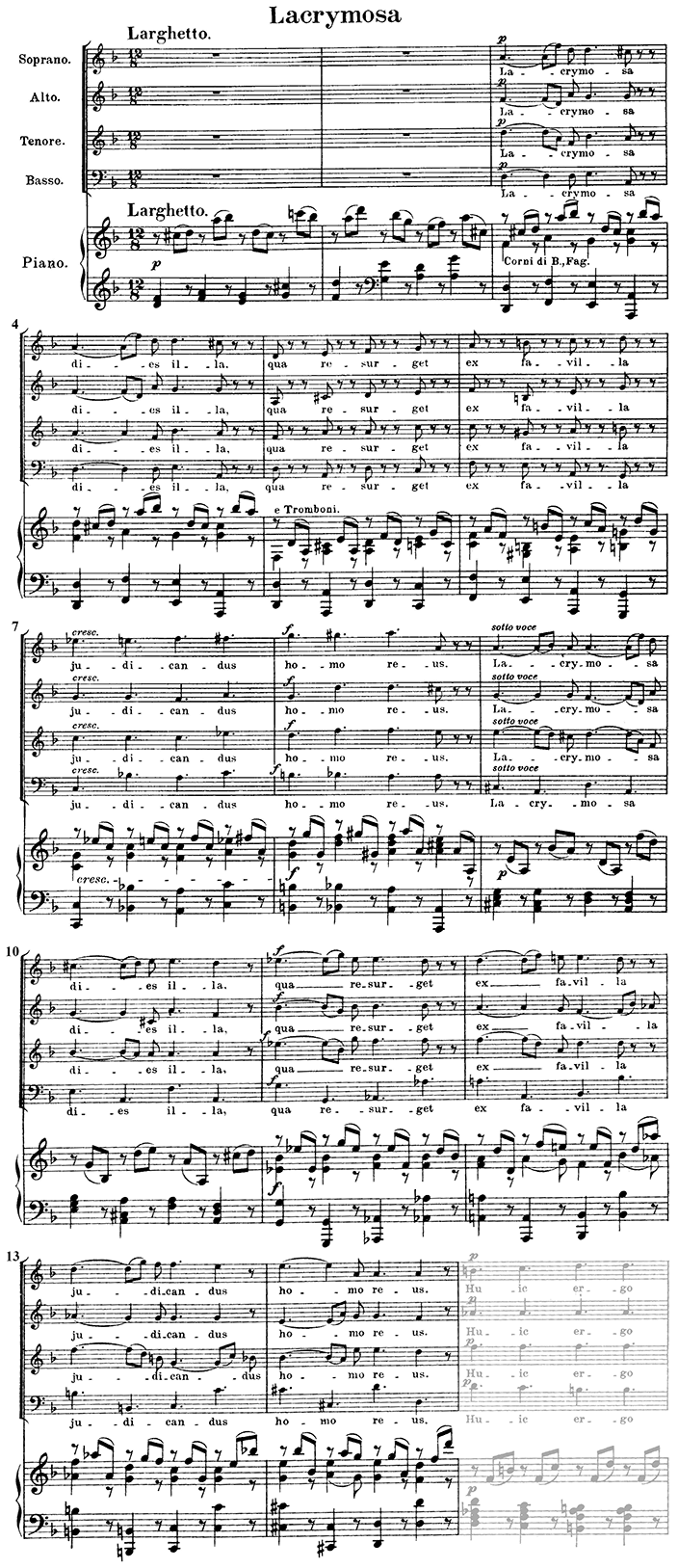 Wolfgang Amadeus Mozart: Requiem, Lacrimosa - Lezione 1